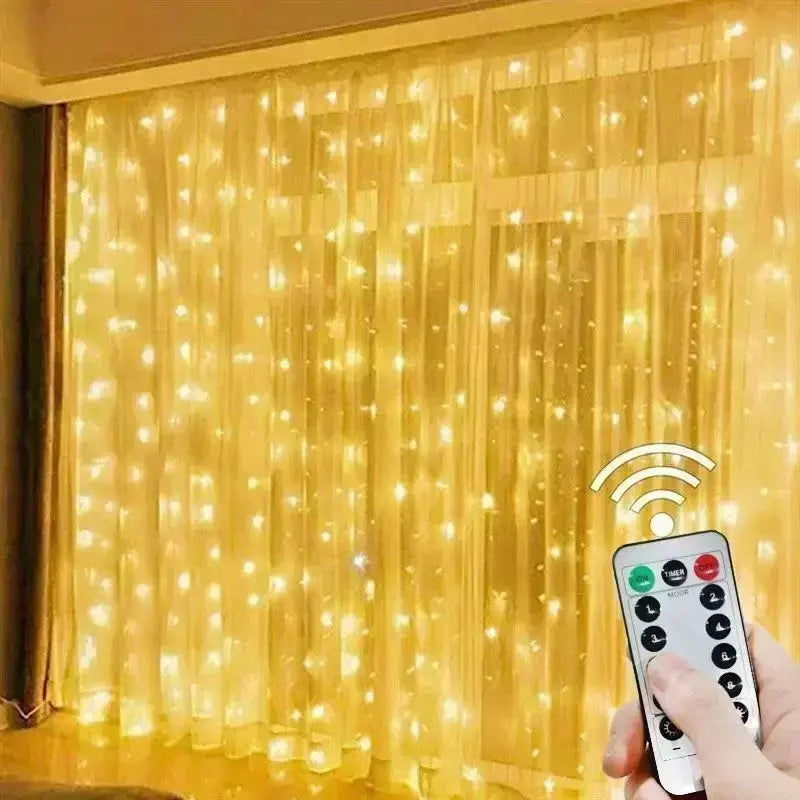 Natal usb cortina corda luzes de fadas 8 modo 6/3m led guirlanda remoto para festa jardim casa decoração casamento ano novo 2025