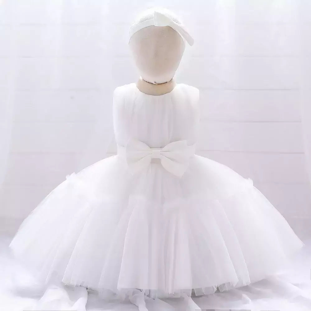 Elegante vestido de tule para meninas, bebê infantil, 1st Birthday, Vestidos de batismo, Kids Wedding Party, Toddler Clothes, Verão