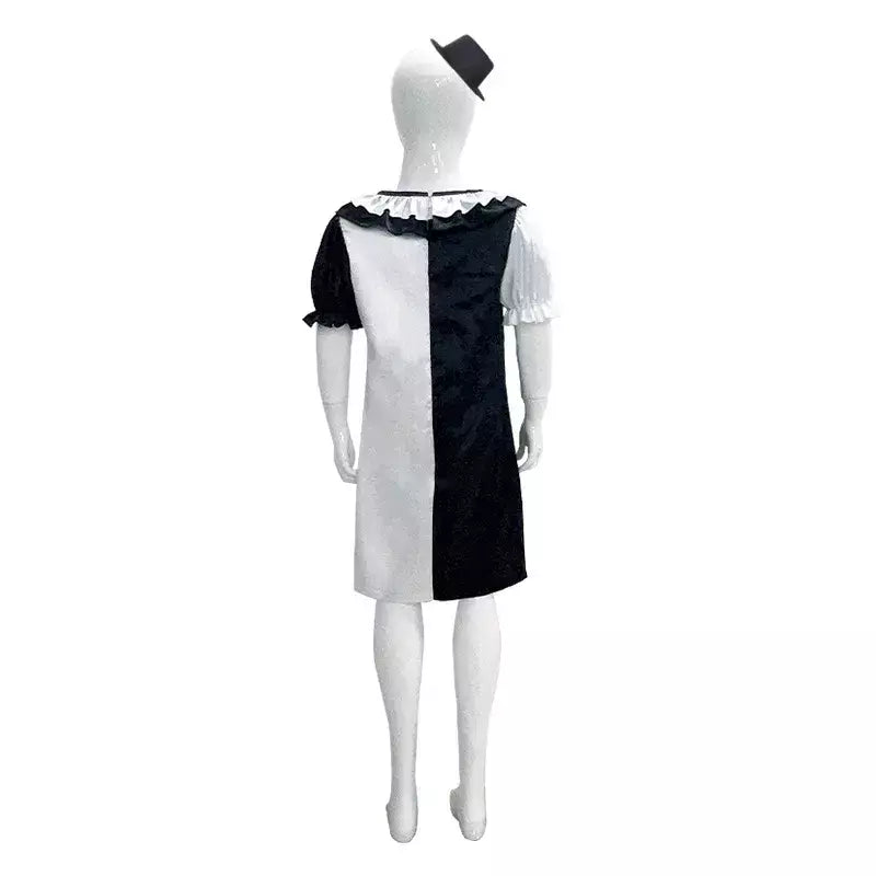 Crianças meninos meninas terrifier 3 cosplay coringa traje com máscara chapéu macacão halloween palhaço vestido criança bodysuit roupas de carnaval
