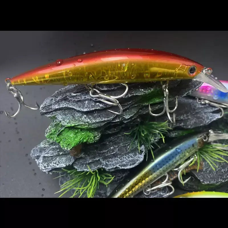 110mm 38g 90mm 31g afundando isca de pesca pesado minnow fundição pesca corrico robalo truta isca pesca isca dura 9152