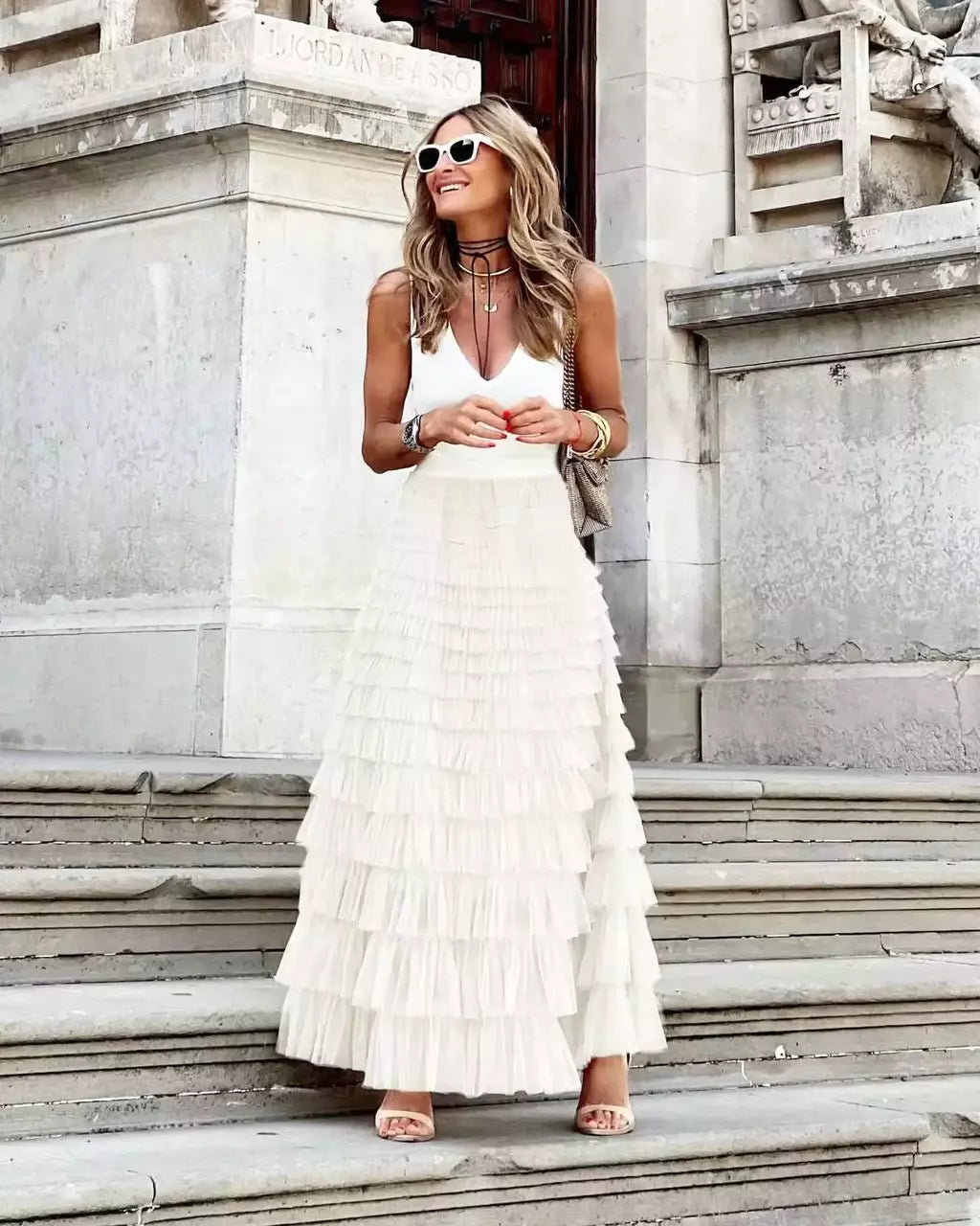 Vestido de Baile Sólido Feminino, Saia Longa, Cintura Alta, Plissada, Elegante senhoras, Malha Selvagem, Saias Maxi de Namoro, Novo, Gota, 2022