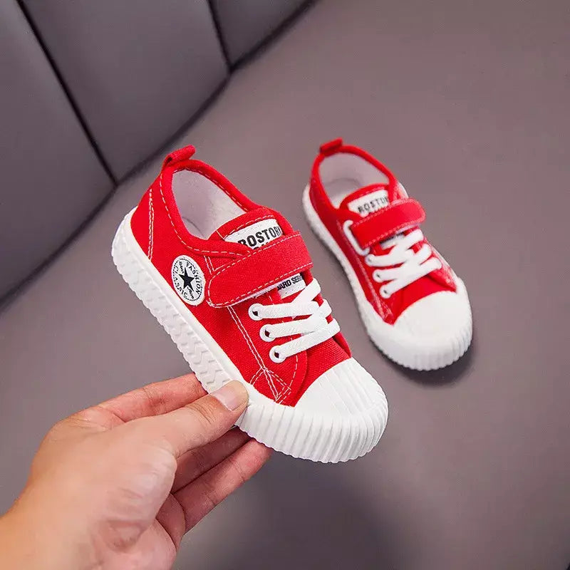 Sapatos de lona infantis sola macia confortável sapatos de biscoito meninos e meninas respirável antiderrapante lazer esportes sapatos de lona