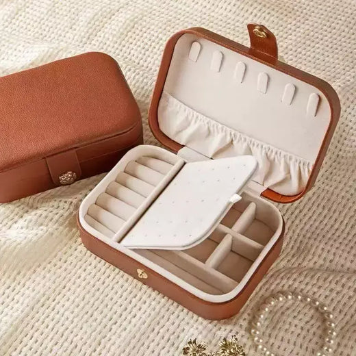 Estojo de jóias de viagem mini portátil caixas de viagem pequeno organizador de jóias para anéis brincos pingentes relógios colares