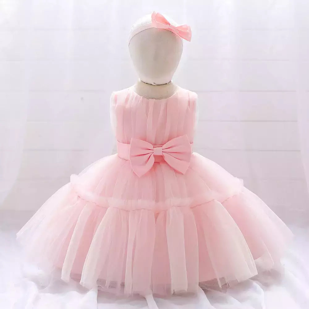 Elegante vestido de tule para meninas, bebê infantil, 1st Birthday, Vestidos de batismo, Kids Wedding Party, Toddler Clothes, Verão