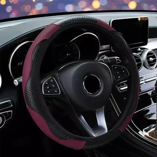 Universal nova capa de volante respirável couro artificial capa de volante do carro tecido trança auto interior amagi