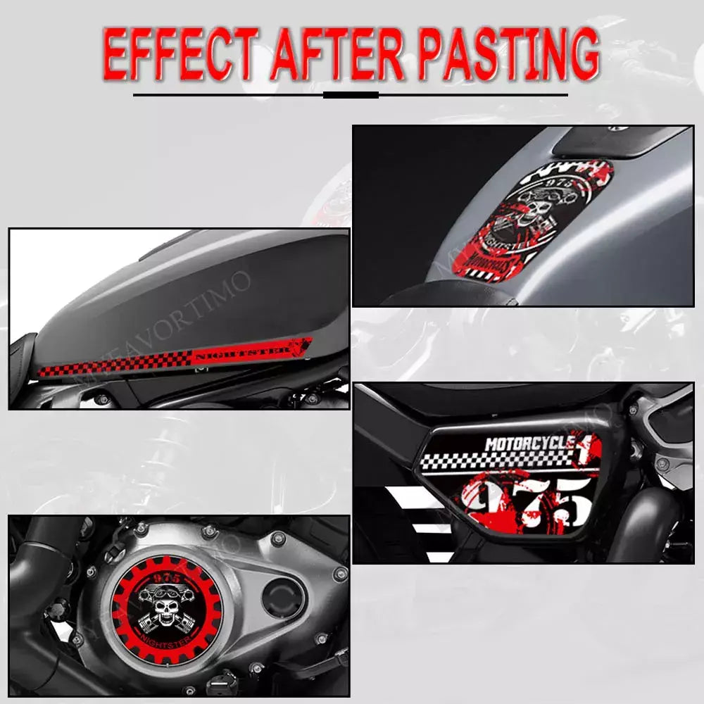 Para harley davidson nightster 975 rh975 adesivos decalques protetor tanque almofada kit joelho corpo fender escudo escape 2022-23