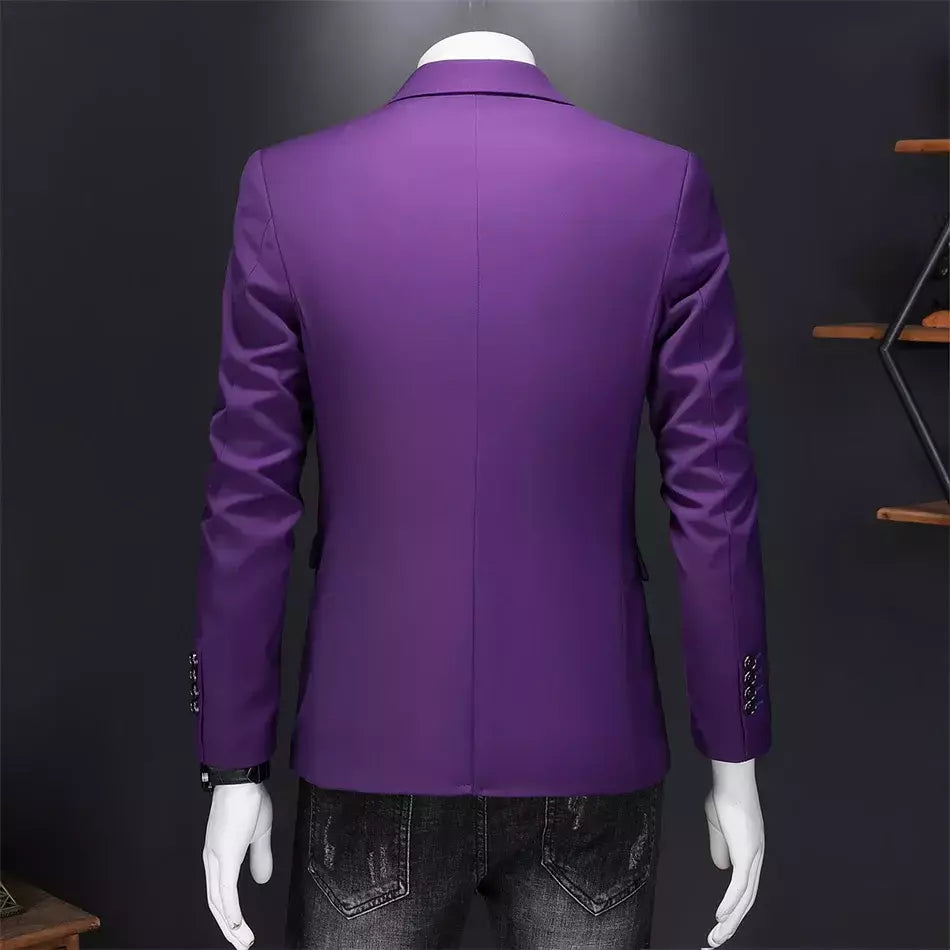 Blazer Casual de Negócios Masculino, Jaqueta Monocromática, Casacos Oversize, Smoking Masculino, Roupas de Marca, Roupas de Trabalho, Plus Size M-6XL