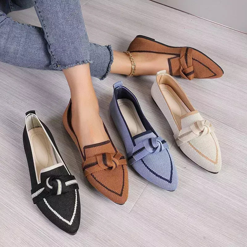 Sapato feminino de salto baixo, sapatilha de balé, dedo apontado, descalço, casual, marca de luxo, mulher, novo em borboleta
