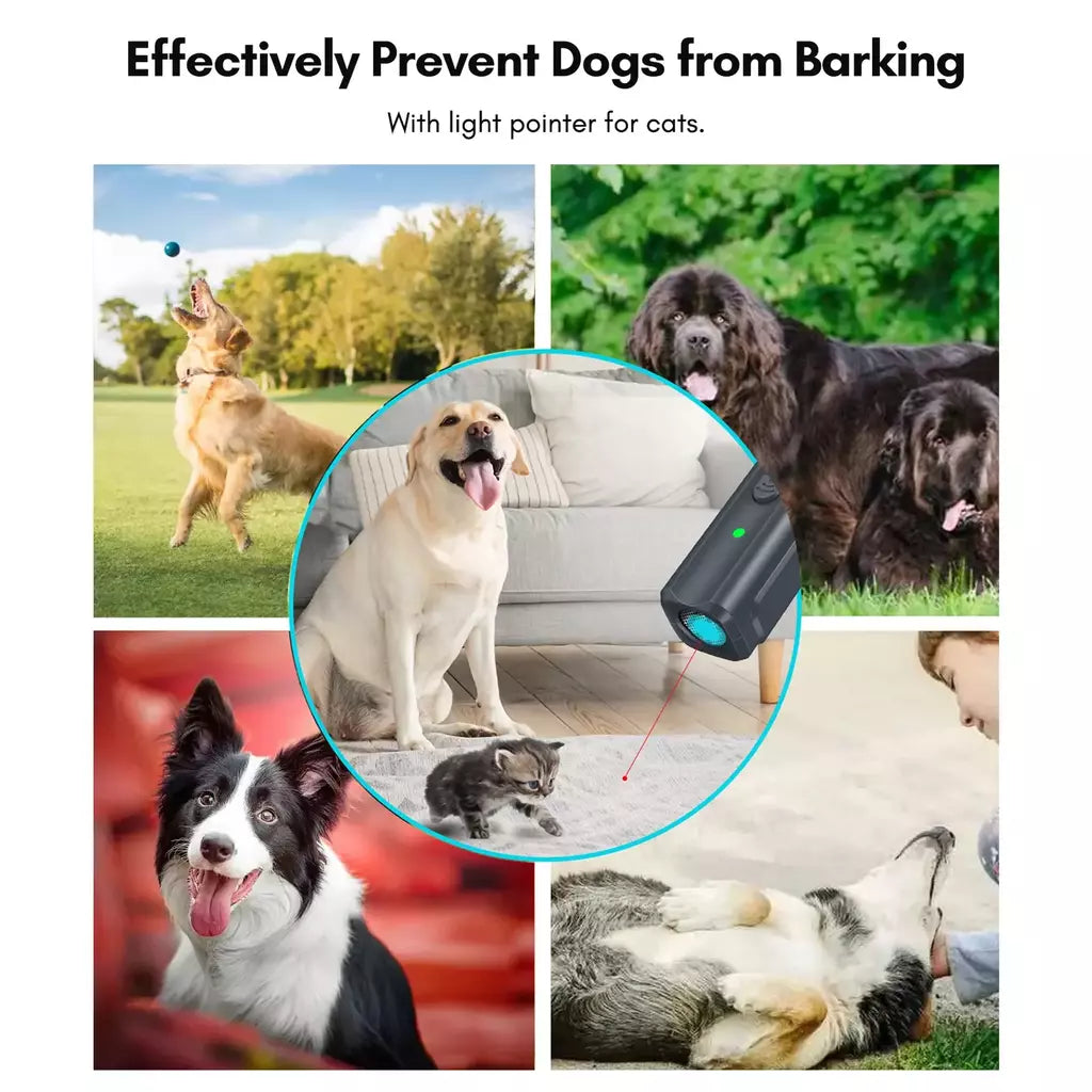 Repelente ultrassônico de cães, dispositivo recarregável por usb, portátil, treinador de cães, dispositivo antilatido com cordão indicador led