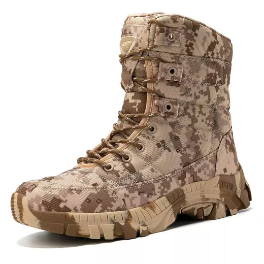 Ankle Boots de couro para homens, Sapatos de caminhada ao ar livre, Desert Combat Boots, Sapatos de segurança do trabalho