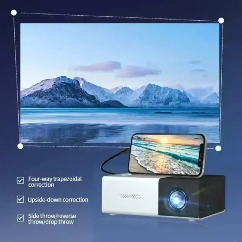Russmr novo yg300 mini projetor led yg300 versão atualizada 1000 lúmen 320x240p hdmi-compatível usb áudio casa media player
