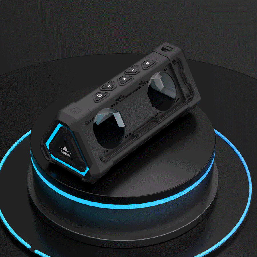 MLOVE P3 Alto-falante Bluetooth externo, alto-falante Bluetooth 5.3 com potência de saída de 40 W, som estéreo IPX7 à prova d'água, cartão Micro SD, luz RGB