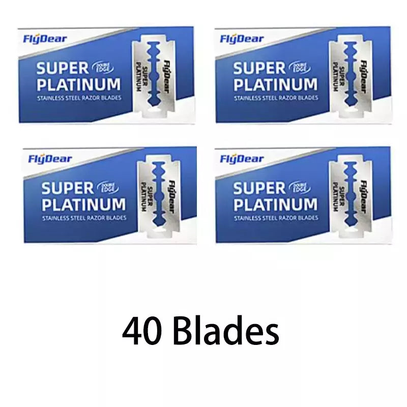 Lâmina de barbear manual de aço inoxidável, lâmina de barbear dupla face, ferramentas de cabeleireiro, antiquado, barbearia
