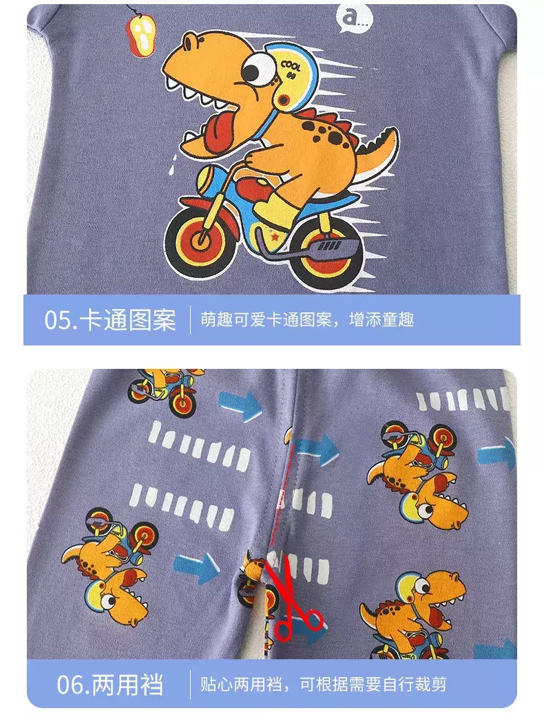 Conjuntos de pijamas de algodão infantil camiseta manga comprida, tops e calças, pijamas casuais, urso fofo dos desenhos animados, roupas de bebê, outono