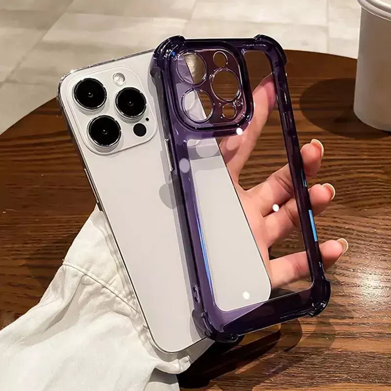Luxo à prova de choque claro caso telefone para iphone 15 14 13 12 11 pro max 14 15 plus silicone pára-choques transparente capa traseira dura