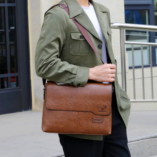 Bolsa de ombro de couro para homens Bolsa de negócios Bolsa mensageiro Bolsa lateral grande, bolsa crossbody, marca de luxo, moda, IPAD