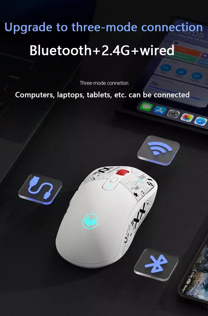 F30 mouse para jogos sem fio ergonômico botão de baixo ruído suporte programação macro esports com adesivos antiderrapantes