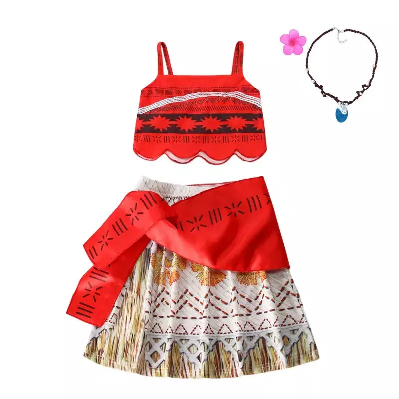 Meninas roupa cosplay traje das crianças festa vestido de princesa verão casual praia vestido colar peruca conjunto vestidos de festa para meninas