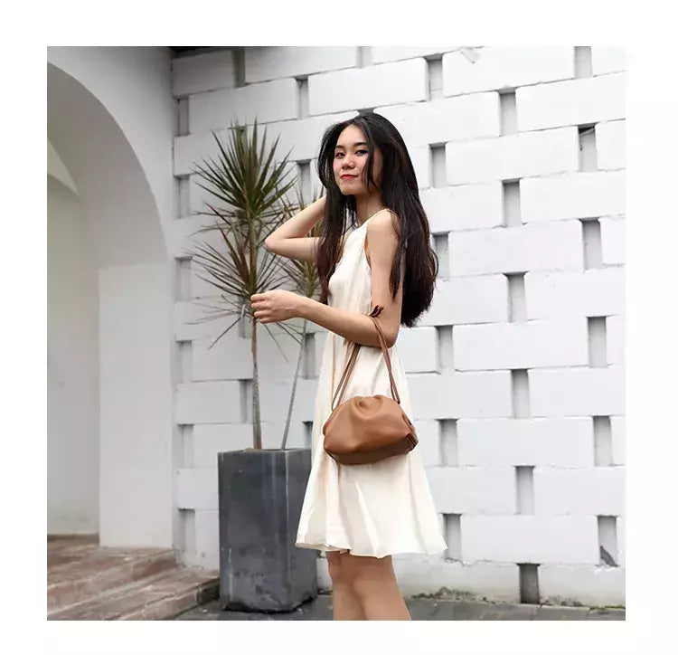 Saco de Nuvem de Couro Genuíno para Mulheres, Couro Macio, Ombro Crossbody Bags, Alta Qualidade, Embreagens Femininas Noite, Senhoras, 2023
