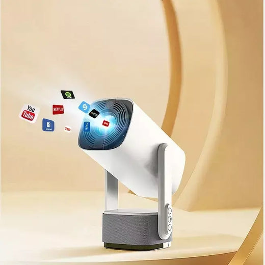 Salange 4K Projetor K2 Smart Android 11.0 Bateria embutida Alto-falante Bluetooth WIFI Foco automático Correção Keystone Estilo livre para Samsung iPhone Android Celular Viagem Projetor de filmes ao ar livre