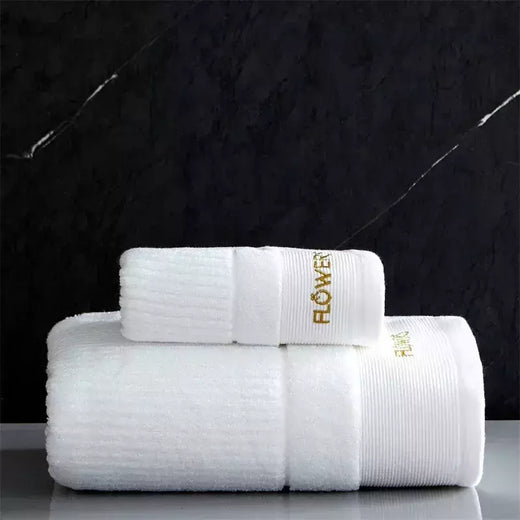 Conjunto de toalha de algodão egípcio para adultos, toalha de banho absorvente, cor sólida, bordado, toalha de rosto macio, espessado, 100%