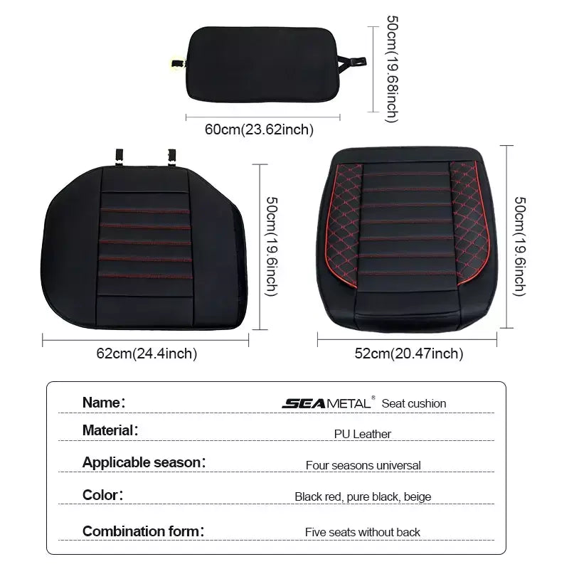 SEAMETAL Capa de assento de carro totalmente cercada, couro PU premium, protetor de assento automático, almofada anti-arranhões, tapete de proteção para cadeira