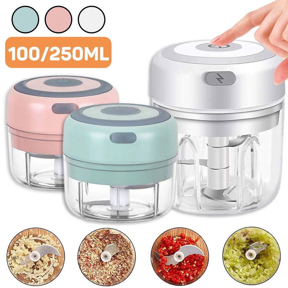 Usb portátil elétrica alimentos chopper para cozinha, mini alho espremedor, moedor de carne, vegetal chopper, cozinha gadgets