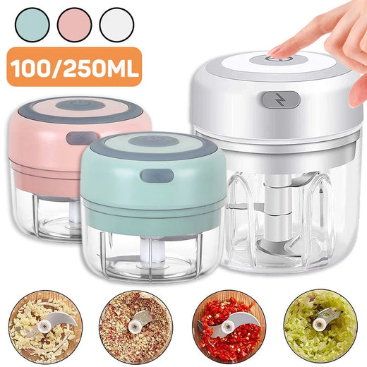 Usb portátil elétrica alimentos chopper para cozinha, mini alho espremedor, moedor de carne, vegetal chopper, cozinha gadgets