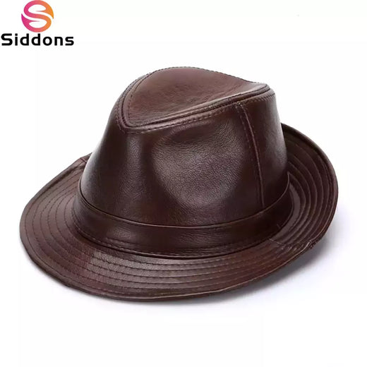 Chapéus de couro genuíno masculino, bonés de vaqueiro quentes, couro 100% real, novo estilo, moda, outono, inverno