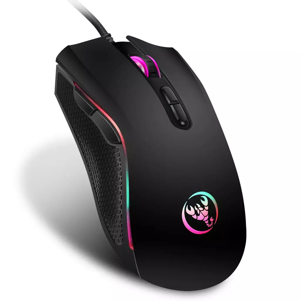 Escolha popular HXSJ A869 óptico ergonômico RGB ABS ajuste de resolução de 4 níveis mouse para jogos com fio para laptop e PC
