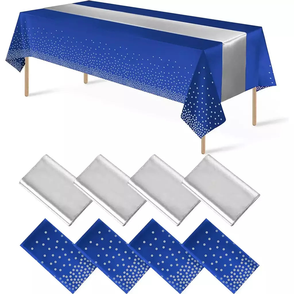 Toalha de mesa de plástico descartável ouro rosa 6 lugares capa de mesa 108 polegadas corredor de mesa de cetim para festa de casamento