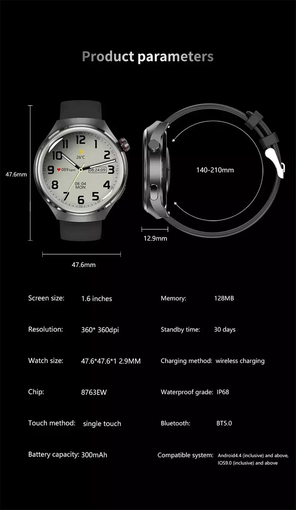 Xiaomi para pro relógio inteligente masculino 4 pro amoled tela hd bluetooth chamada gps nfc freqüência cardíaca açúcar no sangue smartwatch 2024 novo