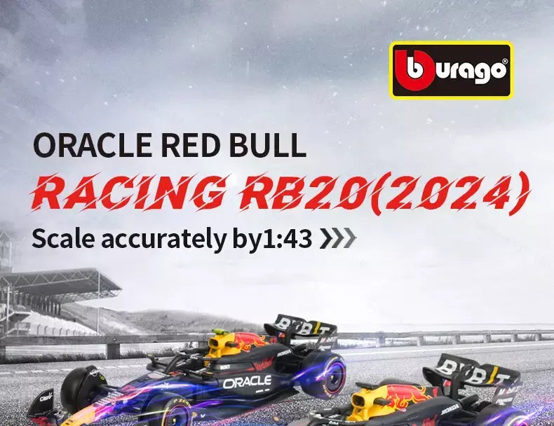 Bburago 1:43 Redbull 2024 RB20 # 1 # 11 F1 Racing Formula Car Simulação Estática Diecast Alloy Model Car