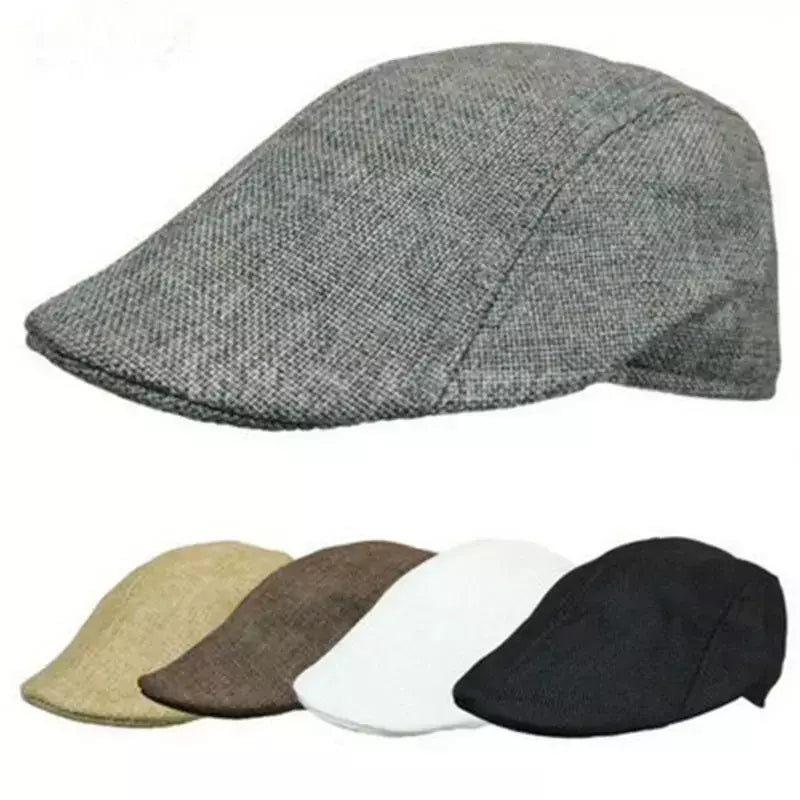 Boné de boinas de linho estilo britânico masculino, boné Gatsby Cabbie, moda clássica, vintage, verão, novo, outono, 2022