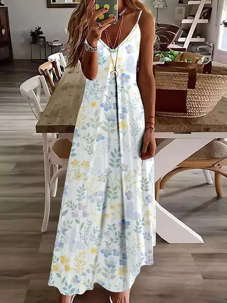 Vestido de cabeçada com estampa floral elegante feminino, casual roupas de praia, plus size, férias, Havaí, novo, 2024