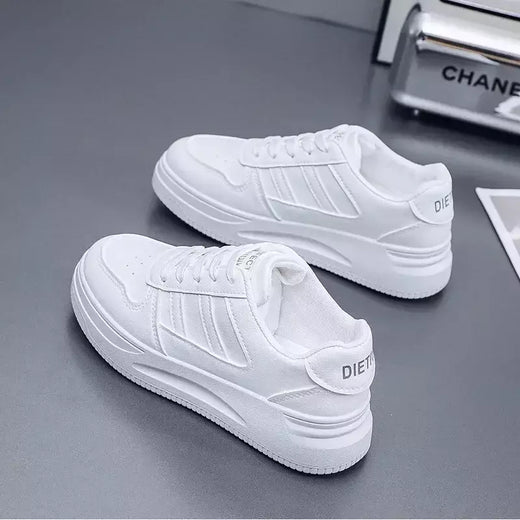 Calçado esportivo casual resistente ao desgaste para mulheres, tênis feminino respirável, sapatos brancos simples para senhora, novo, 2024