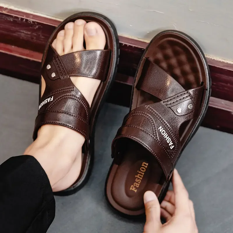 Sandálias impermeáveis de base grossa masculina, resistente ao desgaste, fundo macio, sapatos de praia antiderrapantes, chinelos casuais, 2 wear, verão, novo, 2022
