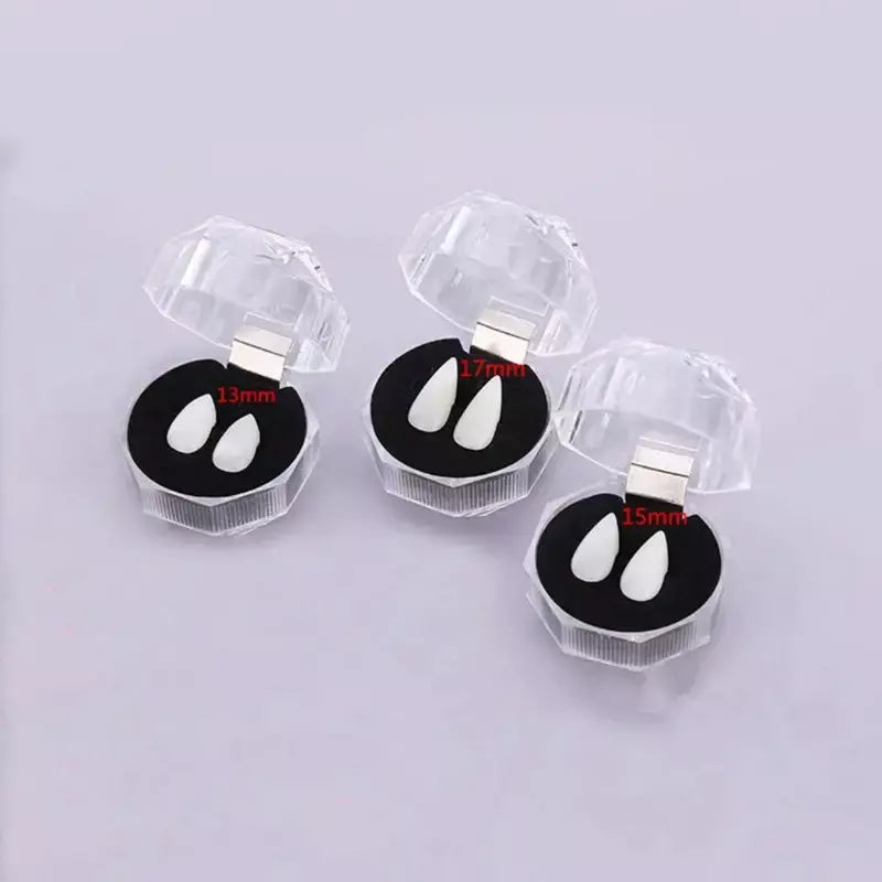 1 par de dentaduras de vampiro para halloween, adultos e crianças, festa de halloween, bola de máscaras, cosplay, cola sólida, dentes falsos, adereços de decoração diy