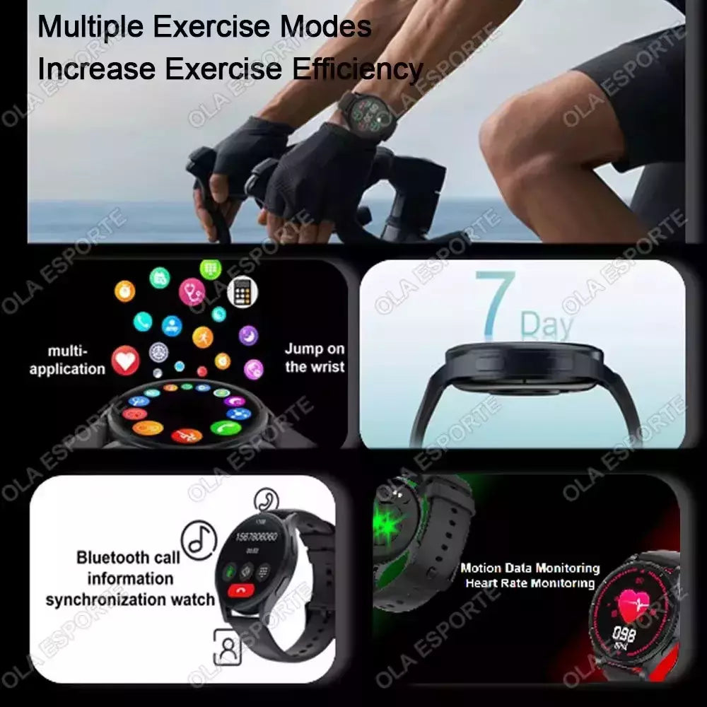 Samsung-Galaxy Smartwatch para homens e mulheres, monitoramento de saúde AMOLED, relógio impermeável, assistente de voz, chamada Bluetooth, relógio inteligente, 2022