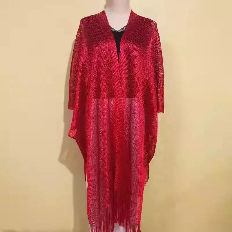 Moda borla ouro bikini cobrir sexy vestido de praia túnicas para mulheres beachwear verão cover-ups kaftan vestido de noite xales