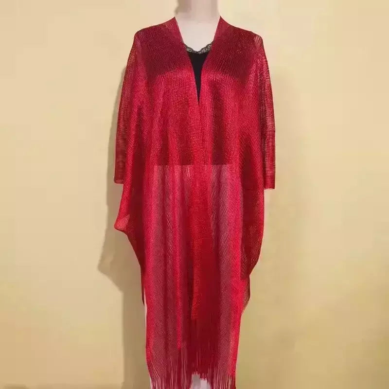 Moda borla ouro bikini cobrir sexy vestido de praia túnicas para mulheres beachwear verão cover-ups kaftan vestido de noite xales