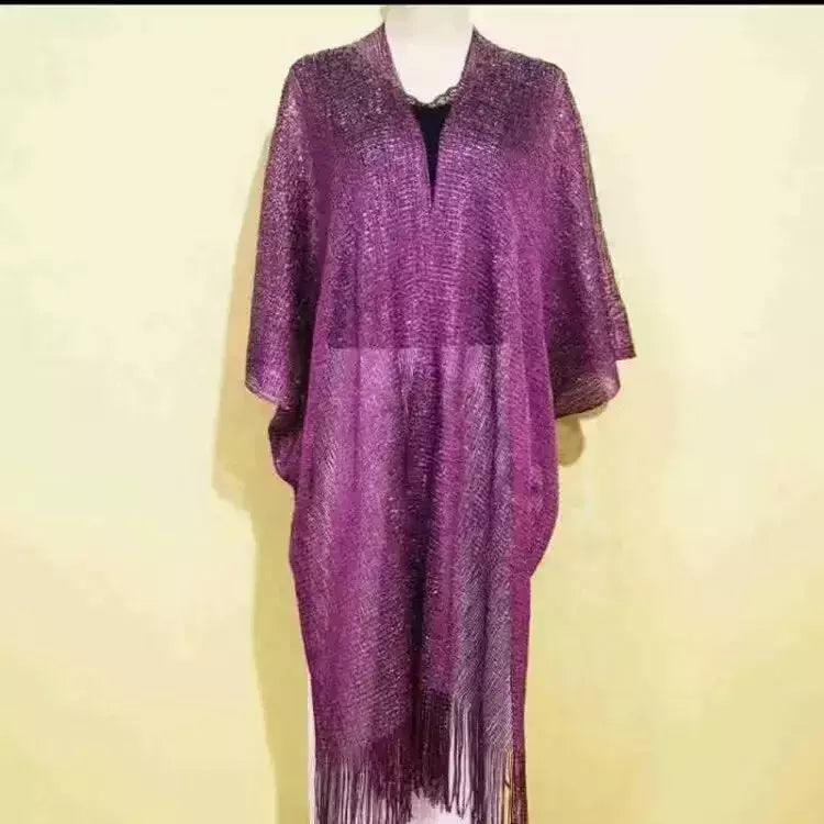 Moda borla ouro bikini cobrir sexy vestido de praia túnicas para mulheres beachwear verão cover-ups kaftan vestido de noite xales