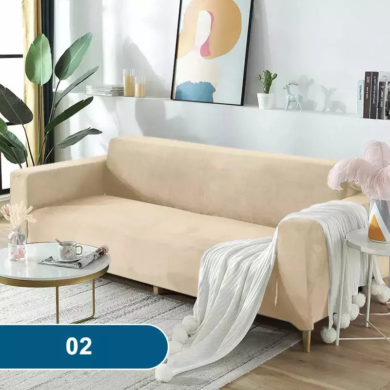 Velvet Sofa Cover adequado para braço em forma de L, estendido e mais grosso, H
