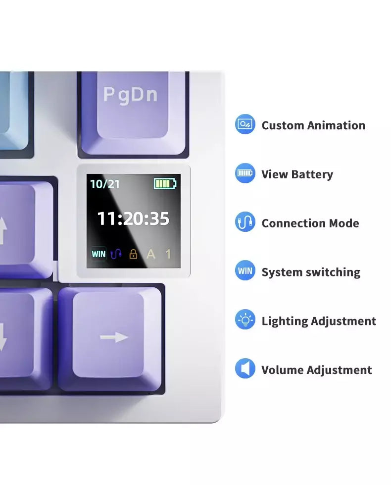 Ajazz ak820/ak820pro teclado mecânico para jogos bluetooth 5.1/sem fio/c-wired teclado personalizado com botão junta de troca quente