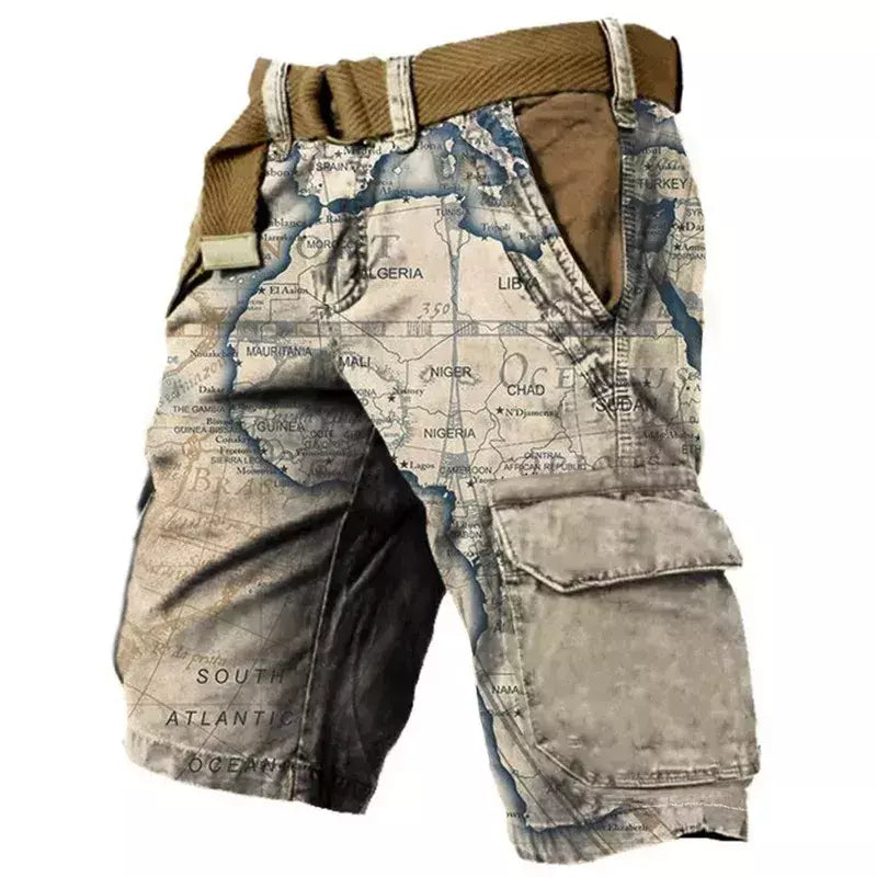 Calça masculina solta de algodão cargo, shorts casuais para esportes ao ar livre, confortável, tamanho grande, níquel, verão