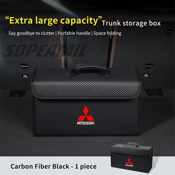 Para mitsubishi outlander pajero asx colt lancer l200 triton RalLIART caixa organizadora de porta-malas de carro caixa traseira estiva arrumação saco de armazenamento