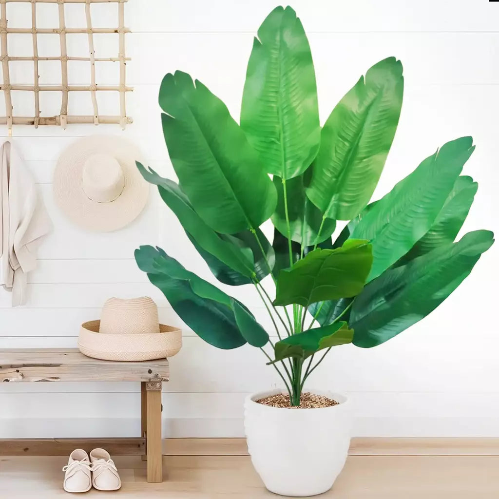 65-125cm/47.2in grande palmeira tropical falso banana planta folhas toque real strelitzia reginae planta de plástico para casa jardim