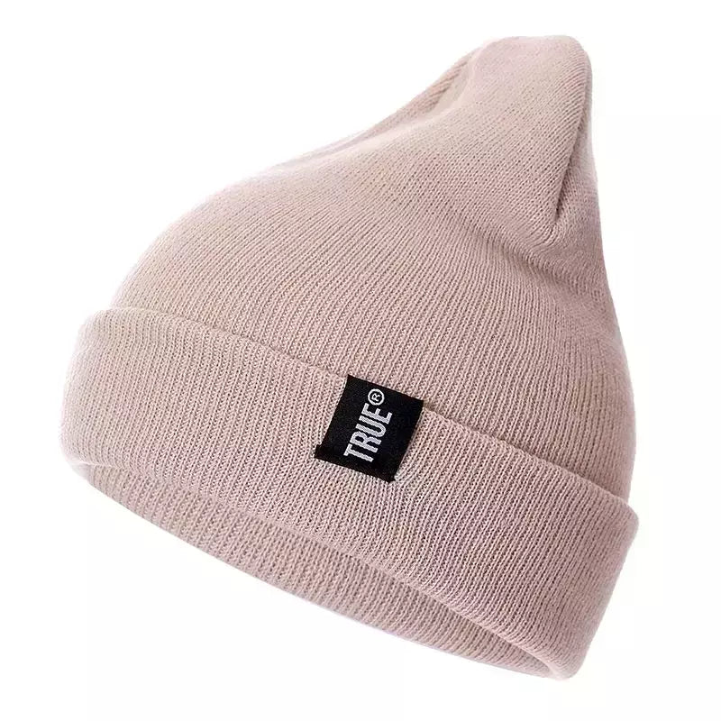 Gorros de malha unissex casual, chapéu monocromático, skullies hip-hop, boné, moda, True Letter, 10 cores, homens, mulheres, inverno