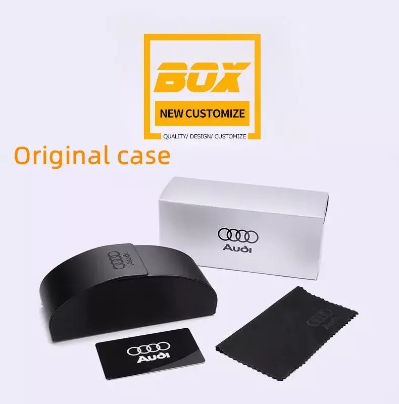 Audi polarizado uv400 condução óculos de sol para homem/mulher óculos de armação quadrada presente por atacado para entusiastas de automóveis 557