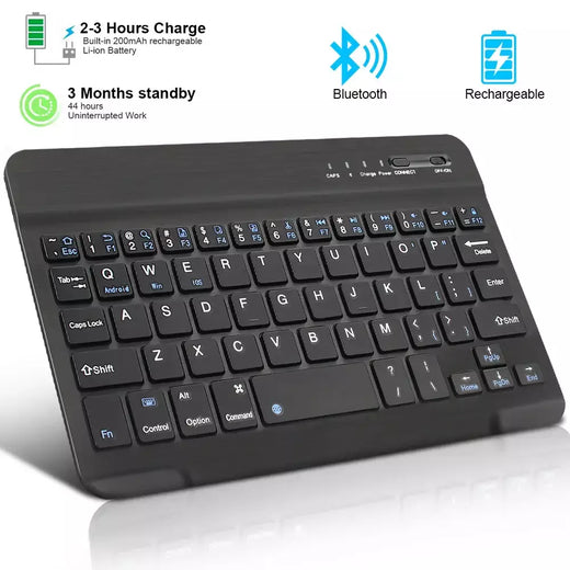 Teclado sem fio bluetooth mini teclado para portátil tablet telefone ipad teclado de jogos recarregável para android ios windows